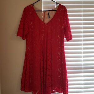 Red lace dress